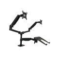 Full Aptop Holder Stand and Motion Dual Arm Monitor Support 32 Inch
